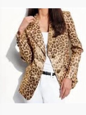 NWOT Berek Gold Metallic Leopard Print Women's Blazer Jacket